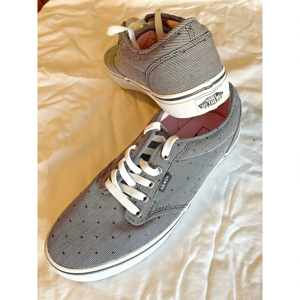 Vans Womens Sneakers 9.5 Atwood Low Sneaker Striped Polka Dot Grunge Skate